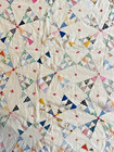 Vtg Hand Made Sewn Geometric Pinwheel Pattern Bedspread Quilt - 79  X 63 