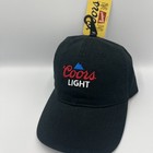 Coors Light Hat Cap Strapback Black Embroidered Adjustable Silver Bullet Mens