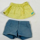 18  American Girl Doll Mix   Match Set  White Pants  Denim Shorts  Green Skirt