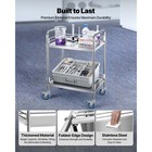 Uimoso Stainless Steel 2-tier Rolling Lab Utility Cart Medical Lockable Wheels