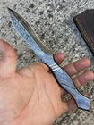 Authentic Double-edged V42 Military Damascus Steel Dagger Boot Knife W   Design