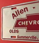 Allen Smith Chevrolet Olds Geo Dealership Booster License Plate Summerville Ga
