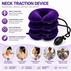 Cervical Neck Traction Device     Inflatable Purple Velvet Support Collar