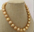 Rare Huge 12-13mm Real South Sea Round Gold Pearl Necklace 14-36 Inch 14kgp