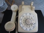 Vintage Rotary Desk Phone Western Electric Bell Telephone Systems Beige Tan