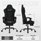 Fabric Gaming Chair With Footrest-breathable Computer Chair With Headrest Lumbar
