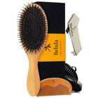 Men   s Hair Brush Set Boar Bristle Comb Palm Brush Beard Scalp Grooming Kit
