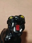Leather Wrapped Black Panther Statue Figure W  Eyes Intact Home Decor Vtg Toy