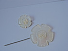 Antique Art Nouveau   Double End Hand Carved Mop Hat Stick Pin Jabot Pin