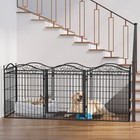Tall Foldable Dog Pen Metal Exercise Barrier Fence Pet Play Kennel Lockable Door