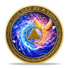 1 Years Sober One Year Sobriety Coin Alcoholics Anonymous Aa Chip Medallion Gift