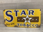 1920 s Original Porcelain Enamel Star Tobacco Advertising Sign 12x24 Antique