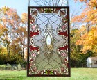 20 5 w X 34 75 h Tiffany Style Stained Glass Window Panel 