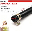 10ft 1 4 Inch Fuel Line Hose With 20 Clamps  Rubber Fuel Line For Lawn Mower Dir