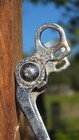 Vintage Crockett Western Curb Bit Engraved Steel Shanks Silver Overlay Concho 