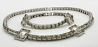 Vintage 1940s Wwii Era Dorson s Sterling Silver Rhinestone Necklace Bracelet Set