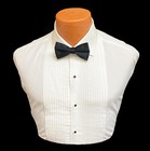 Boys Size White Tuxedo Shirt Laydown Collar Pleated Front Wedding Ring Bearer