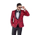 Slim Fit 1 Button Tuxedo Shawl Lapel Floral Jacket Dinner Blazer Coat 1714 Azar