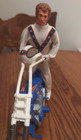 Vintage 1976 Evel Knievel Bendy Action Figure With Helmet   Chopper Motorcycle 