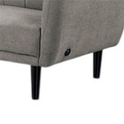 Pemberly Row Fold Out Futon Sofa Bed In Light Gray Retro Channel Tufted Back