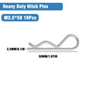 16 Pcs Heavy Duty Cotter Pins hitch Pins Clip R Clips Spring Retaining Wire Hair
