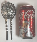 Victorian Pierced   Etched Sterling Silver Hair Pin Comb
