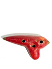 1900s  Antique  Ocarina  Musical Instrument  Red And Gold