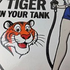 Vintage Esso Gasoline Sign - Ad Pump Service Attendant Gas Tank Porcelain Sign