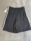 Adidas Big Boys Three Stripe Short Black With White Stripes Breathable Mesh