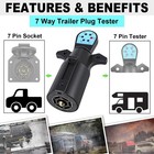Cxtm Trailer Light Tester 7 Pin Plug 7 Tester  Black 