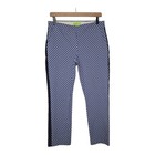 Swing Control Womens Blue Geoprint Pull On Cropped Golf Pants Size 8