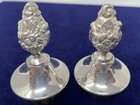 Pair Of Antique Candle Stopper Tops Silver Plate