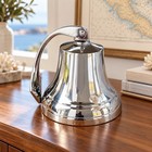 Polished Metal Ship s Bell With Mounting Bracket And Rope Clapper