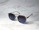 Vintage Aviator Sunglasses Blue Gradient Lenses  Lightweight Metal Frame  Uv400