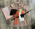 Vintage Brownie Girl Scouts Child s Uniform Dress  Tie  Belt W  Wallet  Hat Tags