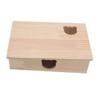 Hamster Wood House Log Movable Roof 6 Bedrooms Pet Hideout House Multi Chamber