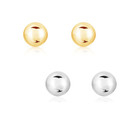 14k Solid Yellow white Gold Round Ball Stud Earrings With Screw Back 3mm To 8mm