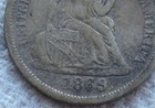 1869-s Seated Liberty Silver Dime Rare Key Date  Xf Full Bold Liberty  Cleaned