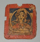 Tibet 18th Century Old Antique Buddhist Tsaklis Thangka Vajrasattva Dorje Sempa