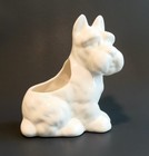 Bright White Vintage Scotty Scottish Terrier Dog Figurine Planter