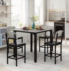 5pcs Dining Table Set  Counter Height Table With 4 Bar Stools  Contemporary