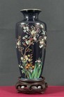 Antique Japanese Cloisonn   Pair Vases Bird   Blossoms Early 20th Century