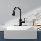 Kitchen Sink Faucet Black Pull Down out Sprayer Swivel Single Handle Mixer Taps
