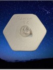 Handsome Artisan Ceramic Owl Button   Hexagon Shape   Signed 1995  Free Shipping