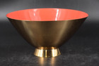 Donald Colflesh Design For Gorham 9  Orange Enamel Brass L948 Bowl Mcm
