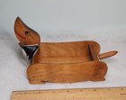 Vtg Peanut Pup Dachshund Wood Snack Hound Peanut Dish Japan 60 s