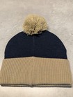 Bon Jovi Beanie Beige   Dark Blue With White   Black Embroidery