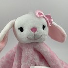 Hb Hudson Baby Pink Plush White Bunny Security Blanket Lovey  W  Tag