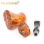 Muxiang Wooden Fleur Pipe Briar Smooth Freehand Tobacco Pipe Bent Ebonite Stem
