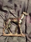 Cast Iron Black Greyhound On Base  7  Inchs Tall X 8  Antique Vintage Great Look